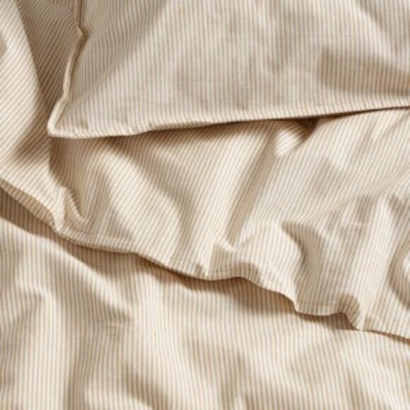 Ikea BERGPALM Duvet Cover Pillowcases Yellow White Stripe Full Queen NEW NWT - Picture 3 of 5